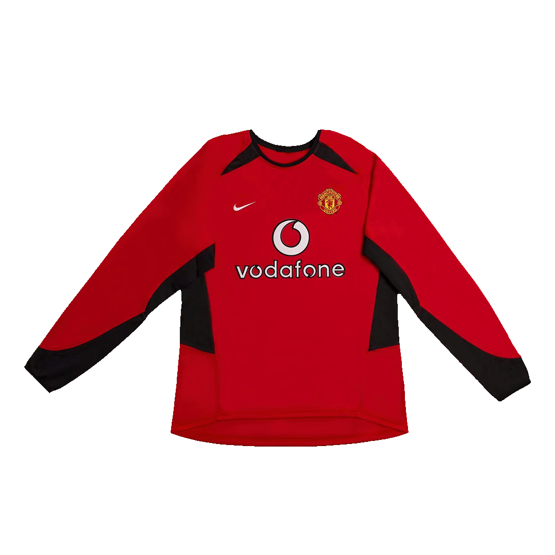 Retro 2002 03 Manchester United Home Long Sleeve Soccer Jersey