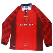 Retro 1996/97 Manchester United Home Long Sleeve Soccer Jersey - soccerdeal