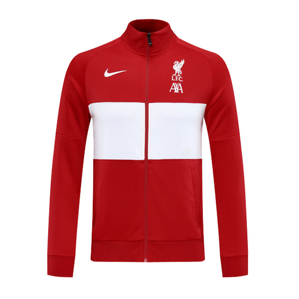 20/21 Liverpool Red&White High Neck Collar Training Jacket - soccerdeal