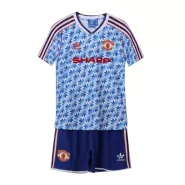 Kid's Adidas Manchester United Away Soccer Jersey Kit(Jersey+Shorts) 1990/92 - soccerdealshop