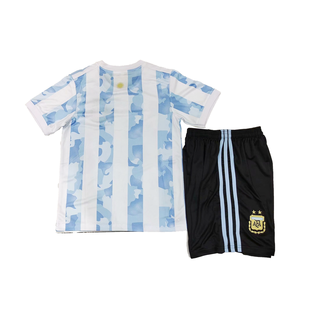 Kid's Adidas Argentina Home Soccer Jersey Kit(Jersey+Shorts) 2021