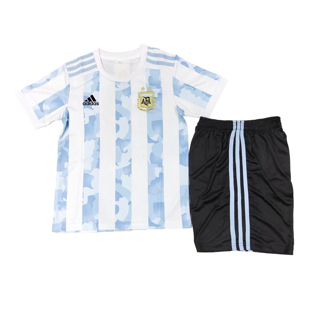 Kid's Adidas Argentina Home Soccer Jersey Kit(Jersey+Shorts) 2021