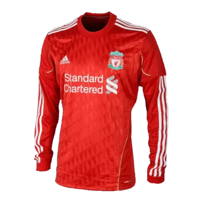 Retro 2011/12 Liverpool Home Long Sleeve Soccer Jersey - Soccerdeal