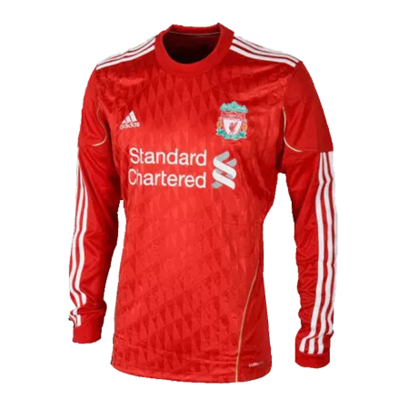 Retro 2011/12 Liverpool Home Long Sleeve Soccer Jersey - soccerdeal