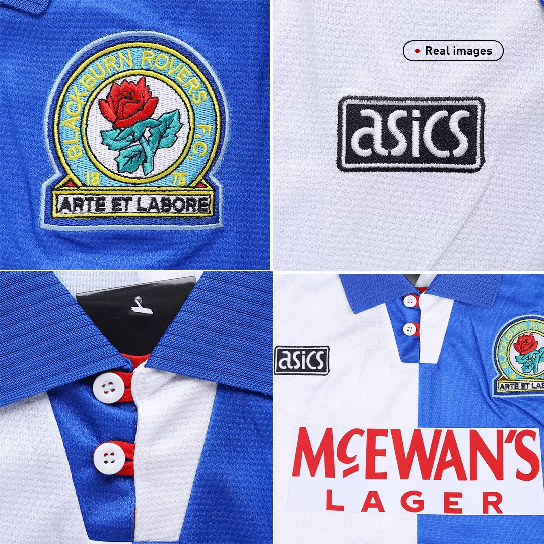 Blackburn Rovers Home Jersey Retro 1994/95 By Asics - Long Sleeve