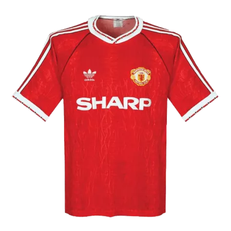 Retro 1990/92 Manchester United Home Soccer Jersey - soccerdeal