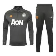 Adidas Manchester United Zipper Sweatshirt Kit(Top+Pants) 2020/21 - Dark Green - soccerdealshop