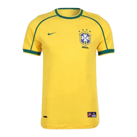 Retro 1998 Brazil Home Soccer Jersey - soccerdealshop