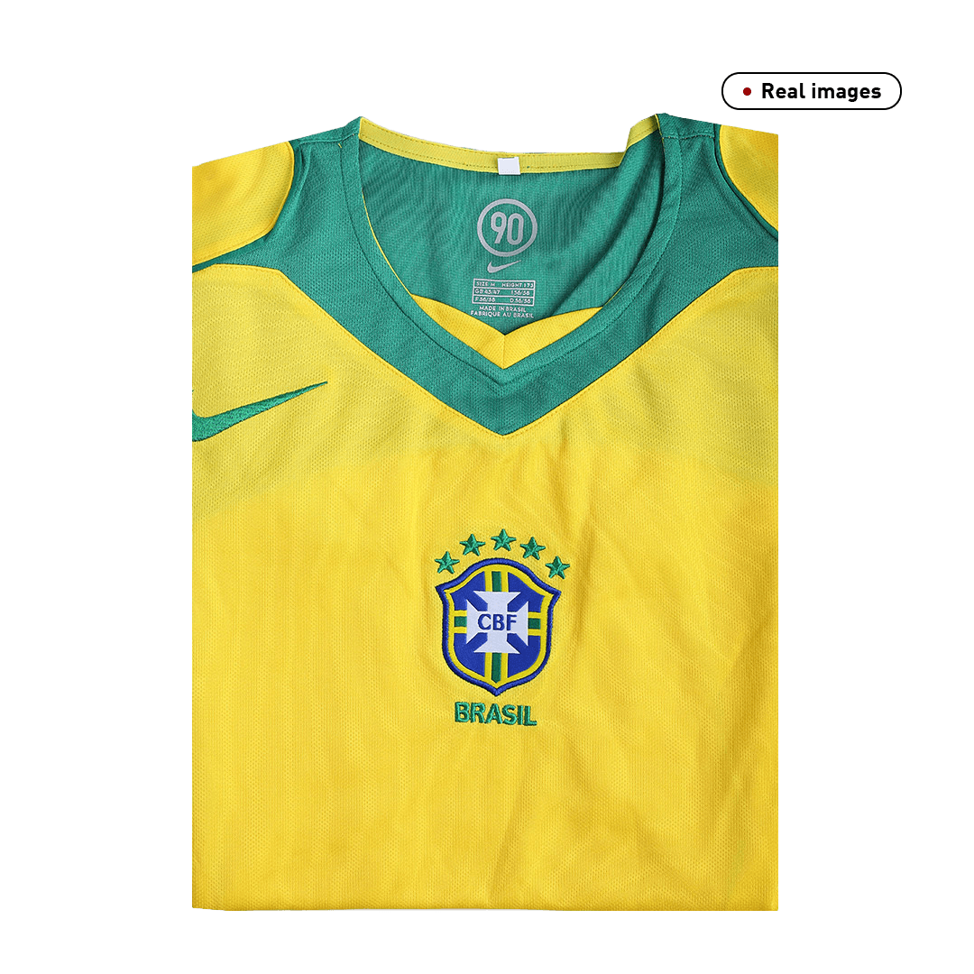 Retro 2004 Brazil Home Soccer Jersey - soccerdeal