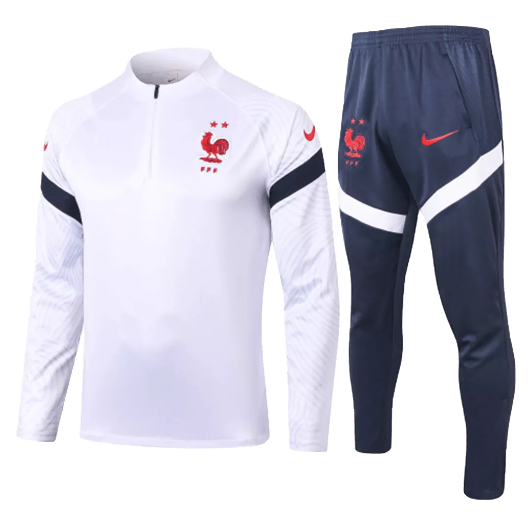 Nike France Zipper Sweatshirt Kit(Top+Pants) 2020 - White