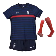 Kid's France Home Soccer Jersey Kit(Jersey+Shorts+Socks) - soccerdeal