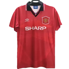Retro 94/96 Manchester United Home Soccer Jersey - soccerdeal