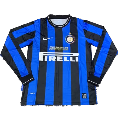 Retro 2010 Inter Milan Home Long Sleeve Soccer Jersey - Soccerdeal