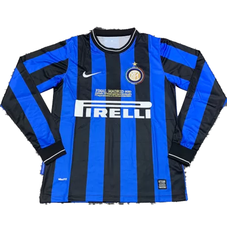 Retro 2010 Inter Milan Home Long Sleeve Soccer Jersey - soccerdeal