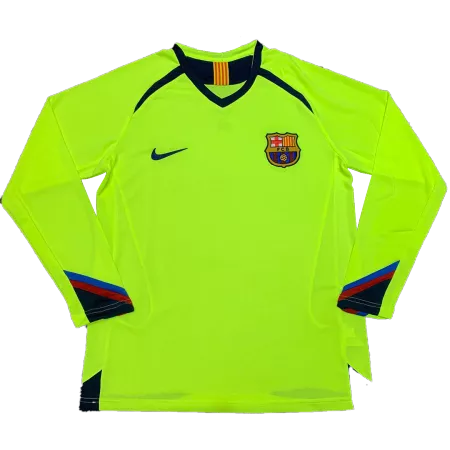 Retro 2005/06 Barcelona Away Long Sleeve Soccer Jersey - soccerdeal