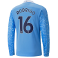 Puma RODRIGO #16 Manchester City Home Long Sleeve Soccer Jersey 2020/21