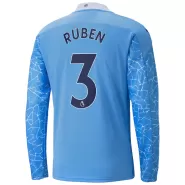 Puma RÚBEN #3 Manchester City Home Long Sleeve Soccer Jersey 2020/21 - soccerdealshop