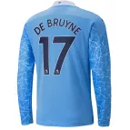 Puma DE BRUYNE #17 Manchester City Home Long Sleeve Soccer Jersey 2020/21 - soccerdealshop