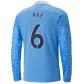 Puma AKÉ #6 Manchester City Home Long Sleeve Soccer Jersey 2020/21 - soccerdealshop