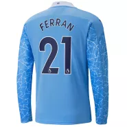 Puma FERRAN #21 Manchester City Home Long Sleeve Soccer Jersey 2020/21 - soccerdealshop