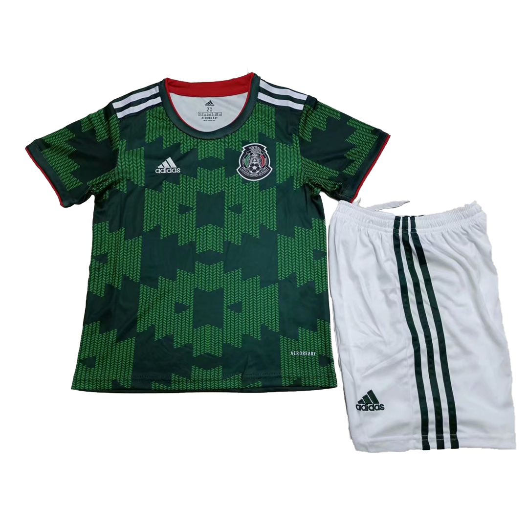 Adidas Mexico Home Soccer Jersey Kit(Jersey+Shorts) 2021