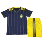 Kid's Adidas Sweden Away Soccer Jersey Kit(Jersey+Shorts) 2020 - soccerdealshop