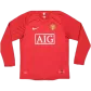 Retro 2007/08 Manchester United Home Long Sleeve Soccer Jersey - soccerdealshop