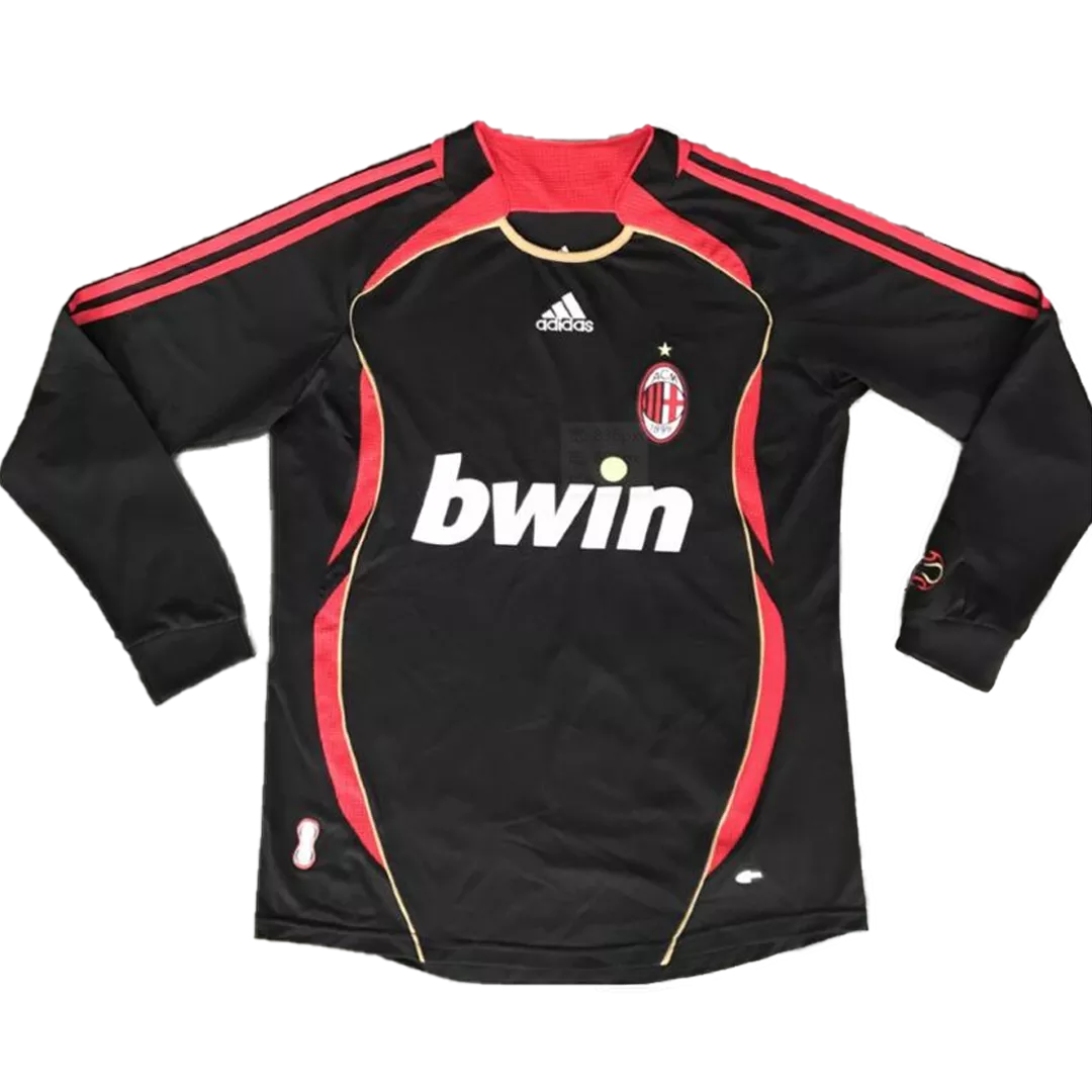 Blaast op Omdat tijdschrift Retro 2006/07 AC Milan Third Away Long Sleeve Soccer Jersey