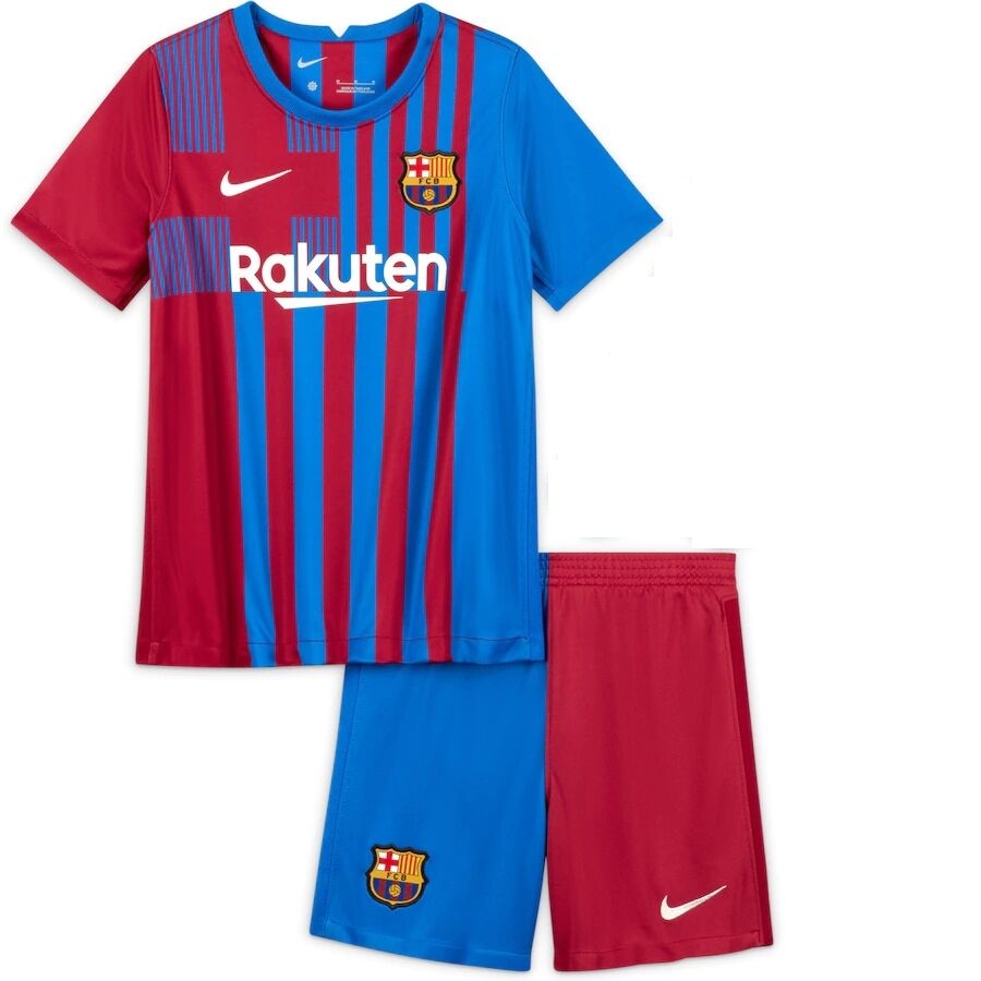 Kid's Barcelona Home Soccer Jersey Kit(Jersey+Shorts) 2021/22