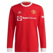 Adidas Manchester United Home Long Sleeve Soccer Jersey 2021/22 - soccerdealshop