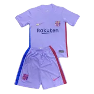 Kid's Nike Barcelona Away Soccer Jersey Kit(Jersey+Shorts) 2021/22 - soccerdealshop