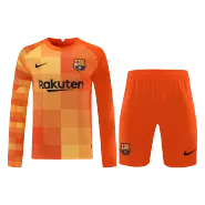 Nike Barcelona Goalkeeper Long Sleeve Soccer Jersey Kit (Jersey+Shorts) 2021/22 - soccerdealshop
