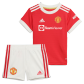 Kid's Adidas Manchester United Home Soccer Jersey Kit(Jersey+Shorts) 2021/22