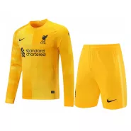 Nike Liverpool Goalkeeper Long Soccer Jersey Kit(Jersey+Shorts) 2021/22 - soccerdealshop