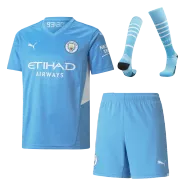 Kid's Puma Manchester City Home Soccer Jersey Kit(Jersey+Shorts+Socks) 2021/22 - soccerdealshop