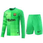 Nike Barcelona Goalkeeper Long Sleeve Soccer Jersey Kit(Jersey+Shorts) 2021/22 - soccerdealshop