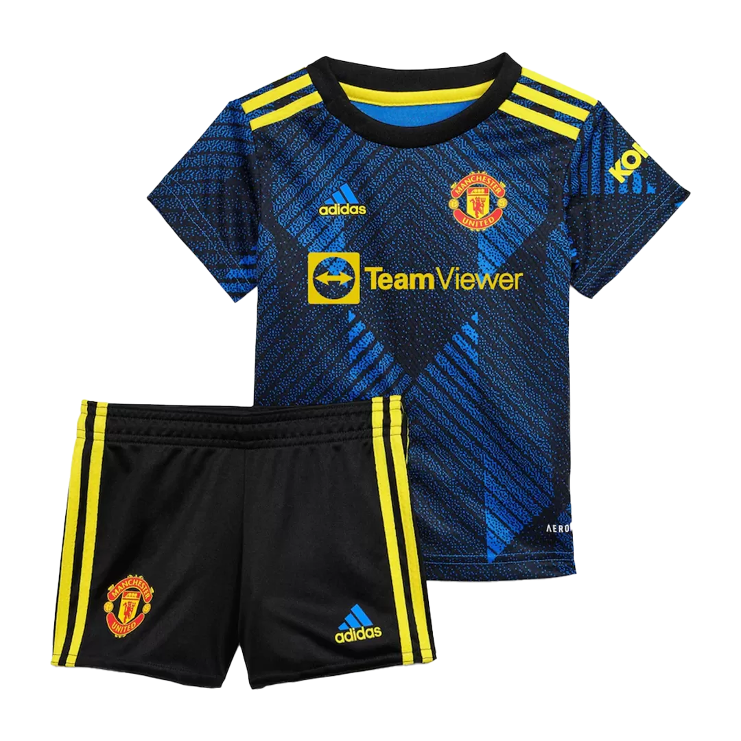 RONALDO #7 Manchester United Third Away Full Kit 2021/22 By Adidas Kids