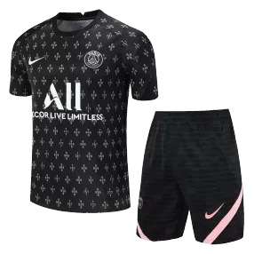 Replica Nike PSG Training Soccer Jersey Kit(Jersey+Shorts) 2021/22 - Black - soccerdealshop