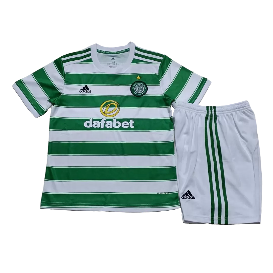 Kid's Adidas Celtic Home Soccer Jersey Kit(Jersey+Shorts) 2021/22