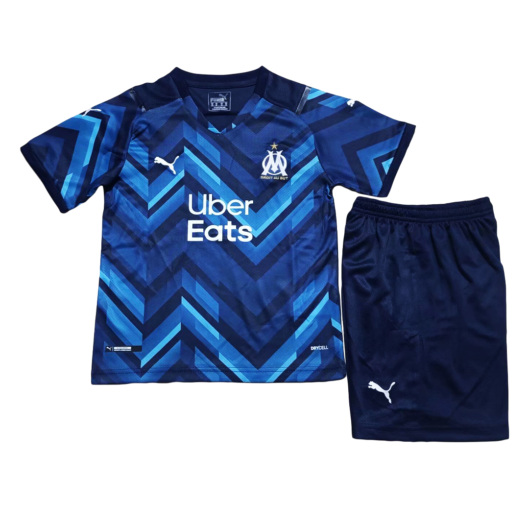 Kid's Marseille Away Soccer Jersey Kit(Jersey+Shorts) 2021/22 - soccerdeal