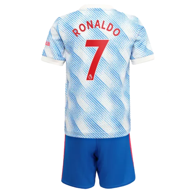 Kid's Adidas RONALDO #7 Manchester United Away Soccer Jersey Kit(Jersey+Shorts) 2021/22 - soccerdealshop