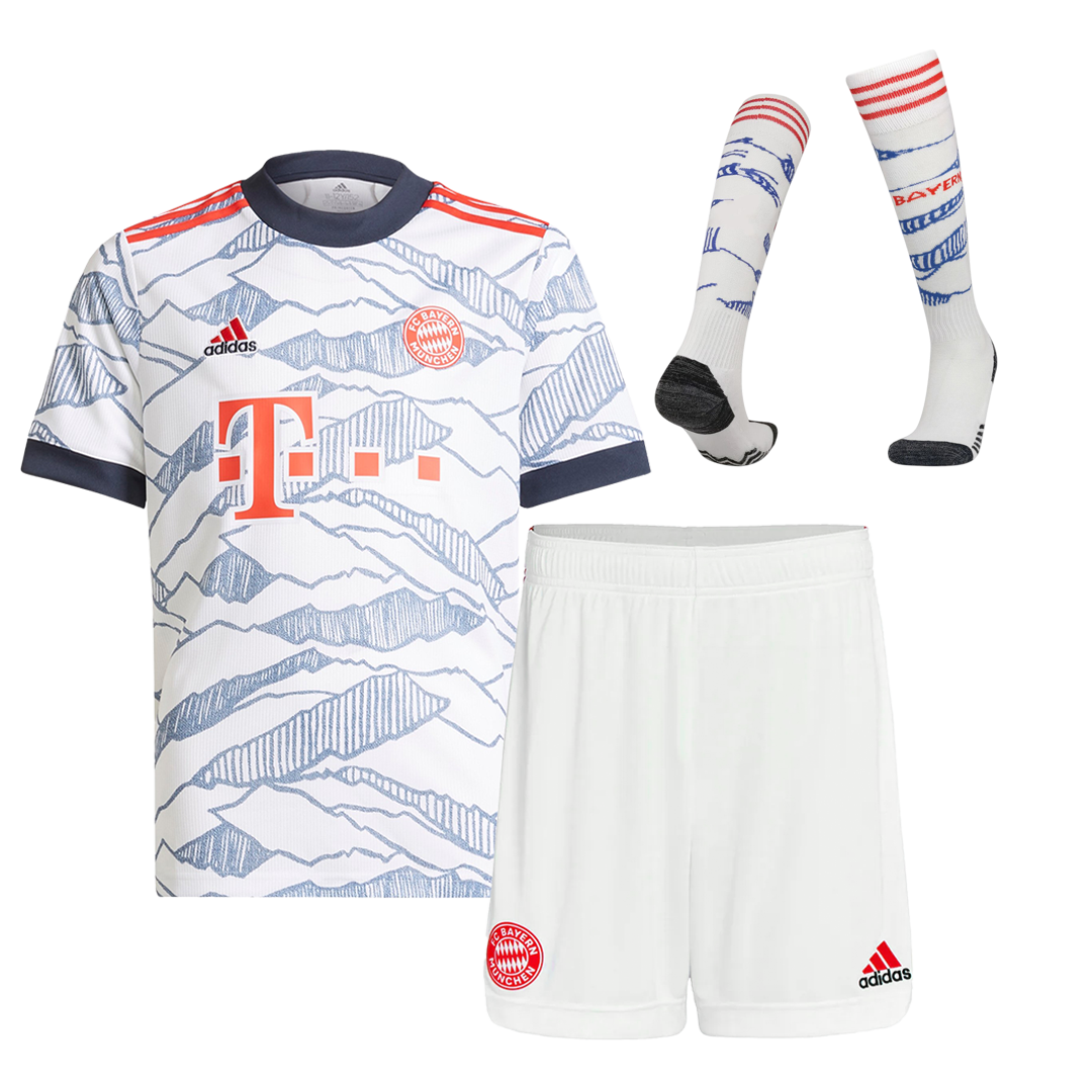 Kid's Adidas Bayern Munich Third Away Soccer Jersey Kit(Jersey+Shorts) 2021/ 22