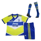 Kid's Adidas Juventus Third Away Soccer Jersey Kit(Jersey+Shorts+Socks) 2021/22 - soccerdealshop