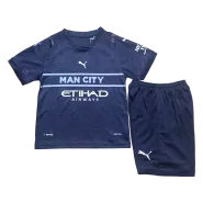 Kid's Puma Manchester City Third Away Soccer Jersey Kit(Jersey+Shorts) 2021/22 - soccerdealshop