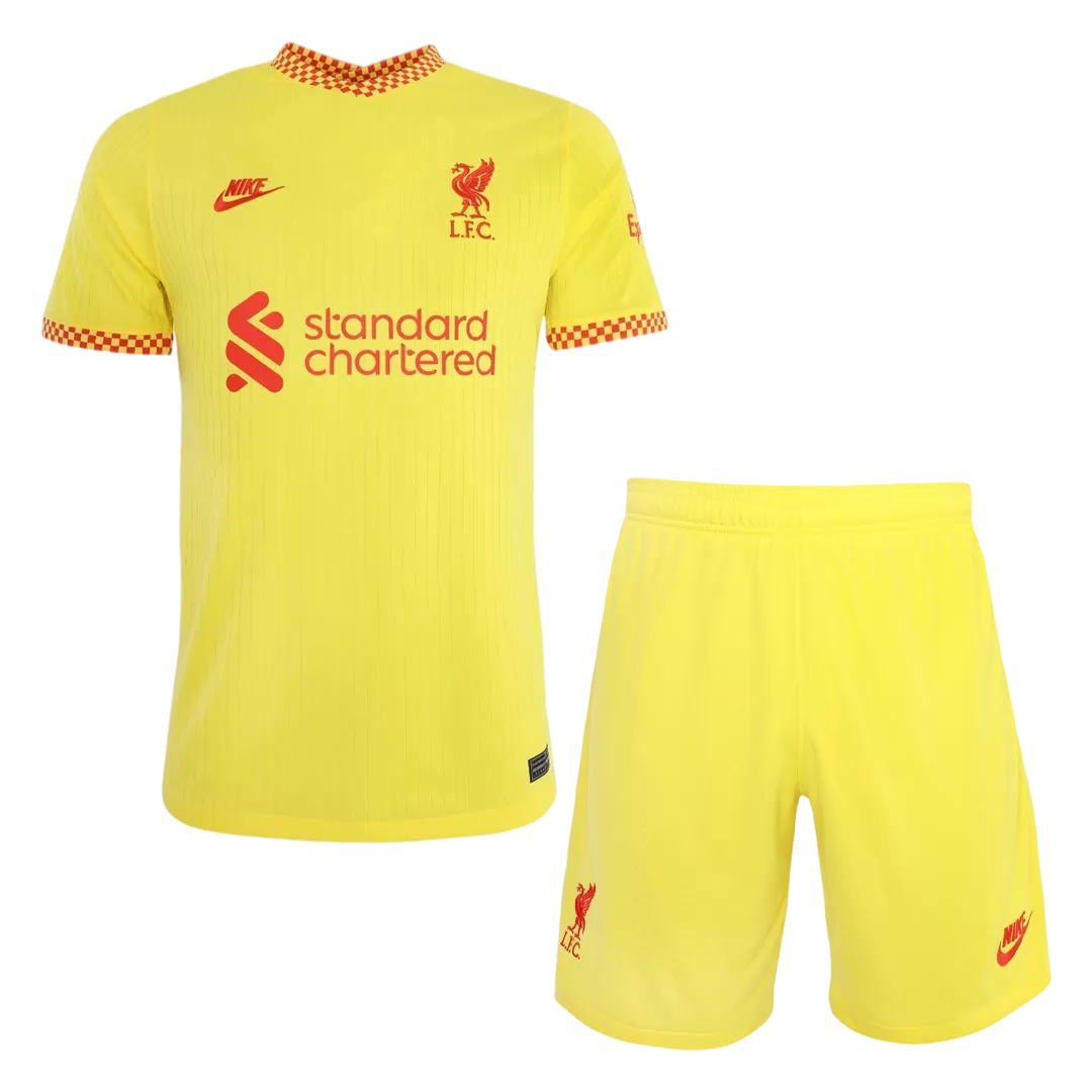 Nike Liverpool Goalkeeper Long Soccer Jersey Kit(Jersey+Shorts) 2021/22