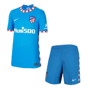 Kid's Nike Atletico Madrid Third Away Soccer Jersey Kit(Jersey+Shorts) 2021/22 - soccerdealshop