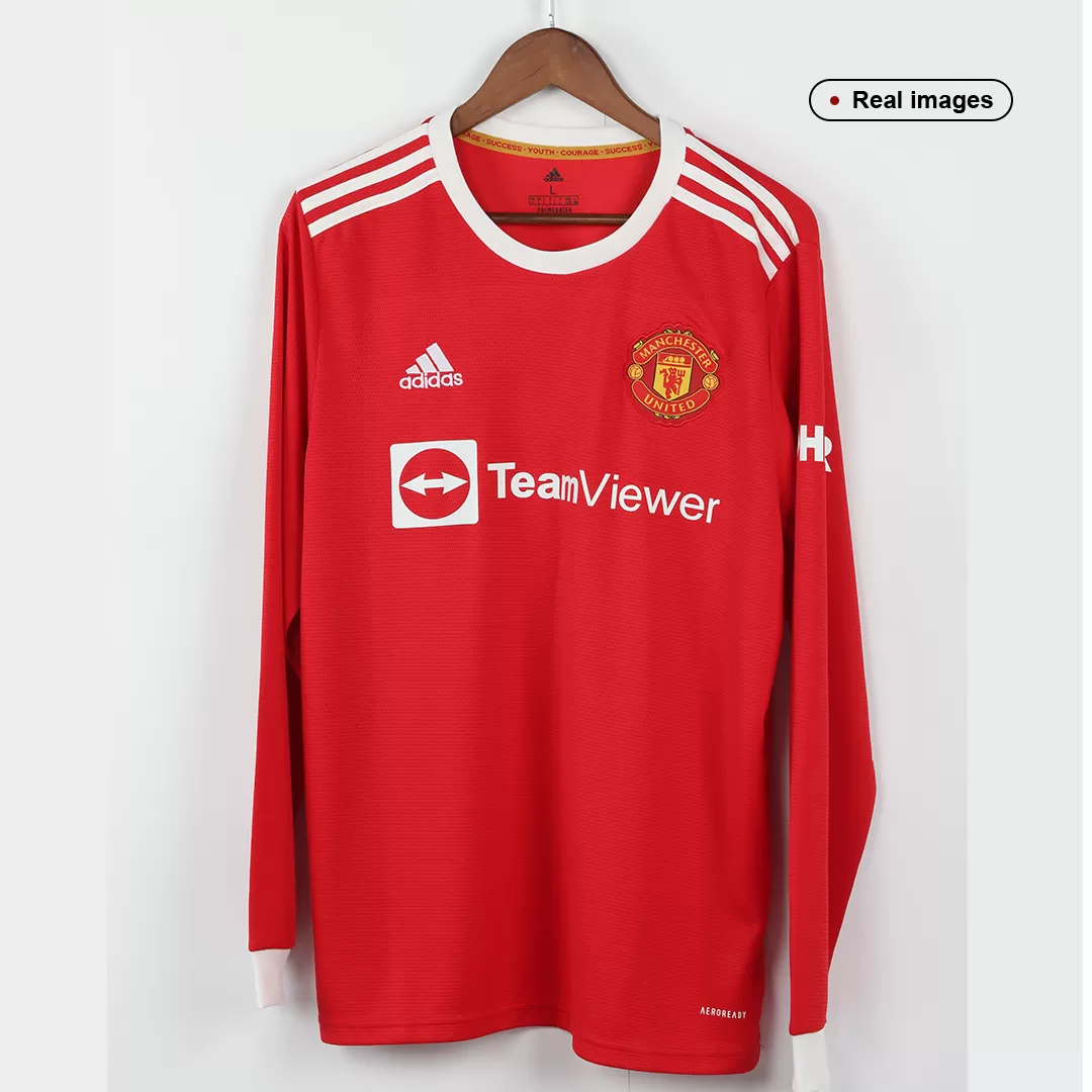 Manchester United 2021 2022 Official Jersey Long Sleeve UCL