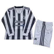 Kid's Adidas Juventus Home Long Sleeve Soccer Jersey Kit(Jersey+Shorts) 2021/22 - soccerdealshop