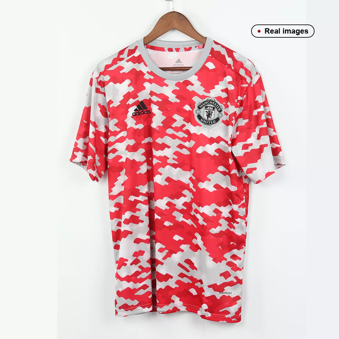 Replica Adidas Manchester United Training Soccer Jersey 2021/22 - White&Red - soccerdealshop