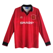 Retro 1994/96 Manchester United Home Long Sleeve Soccer Jersey - soccerdealshop